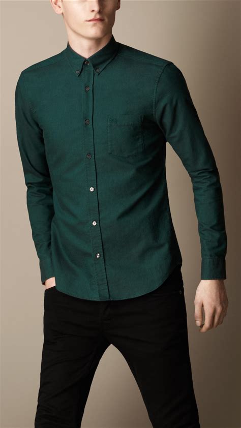 mens green burberry shirt